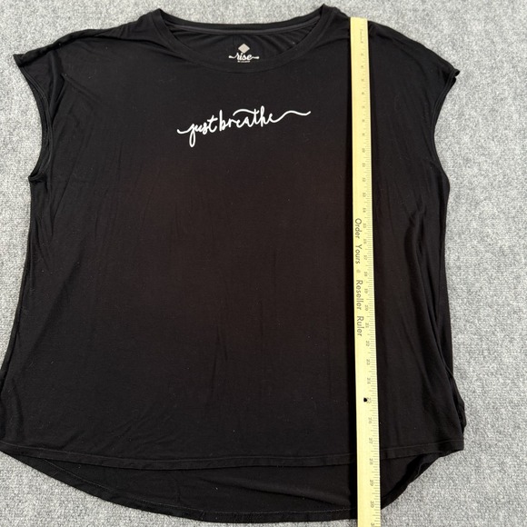 Rise Tenacious 2XL Black Just Breathe Graphic Tee Relaxed Fit Comfy Workout - Picture 8 of 8